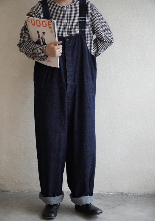 ORDINARY FITS 蓝色/蓝黑深色牛仔背带休闲裤 商品图0