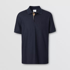 Burberry 博柏利 男士海军蓝（藏青色）专属标识装饰 珠地网眼布 棉质 Polo 衫T恤 8014004