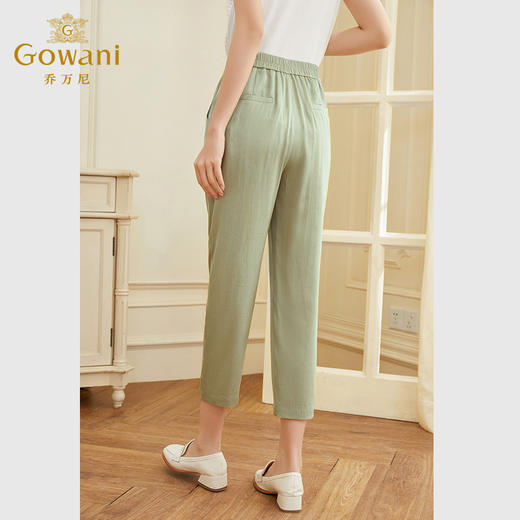 乔万尼真丝裤子女桑蚕丝夏九分哈伦裤夏季EF2F378 商品图4