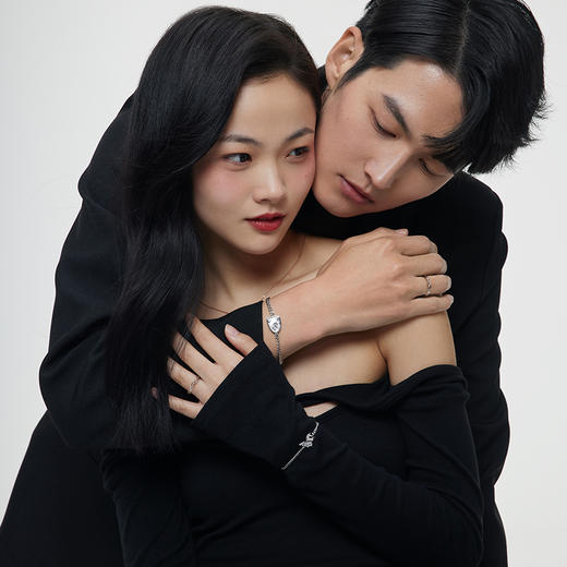 KADER卡蒂罗 S925银 心意交织麻花情侣对戒 冷淡风情侣戒指 情侣款 白金色 小众设计 送男女友 商品图1