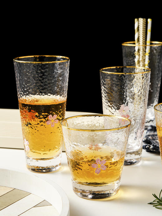 绿典FHN005-W白花描金描金低杯小号-锤目纹白花水杯 商品图4