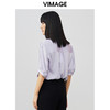 VIMAGE/纬漫纪夏季新款V领五分袖收腰显瘦女短衬衫V1709334 商品缩略图5