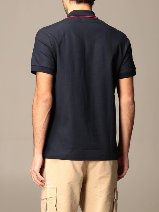 Burberry 博柏利 男士海军蓝（藏青色）标志性条纹门襟棉质珠地布Polo衫T恤 8017007 商品图6