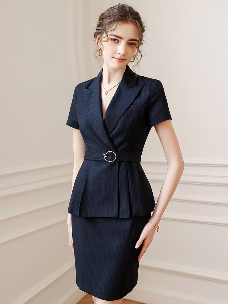 高端职业套装女气质夏薄款珠宝店美容师工作服职场教师销售工装