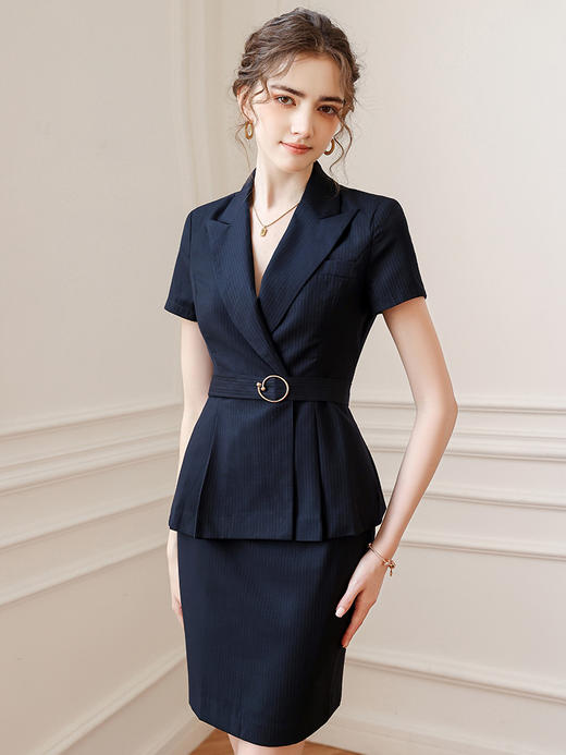 高端职业套装女气质夏薄款珠宝店美容师工作服职场教师销售工装 商品图0