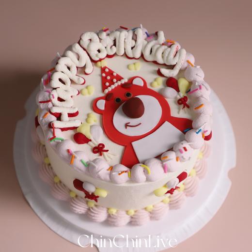 草莓熊手绘翻糖蛋糕 商品图1