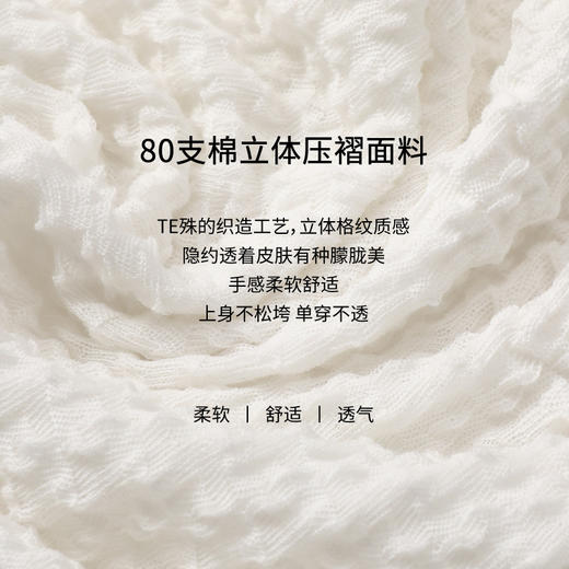 玳莎纯棉针织衫修身女新款轻薄微透设计感圆领短袖上衣  CB33101 商品图3