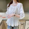韩版宽松，设计感小众不规则荷叶边薄棉上衣衬衫娃娃衫KQL-6820A 商品缩略图4