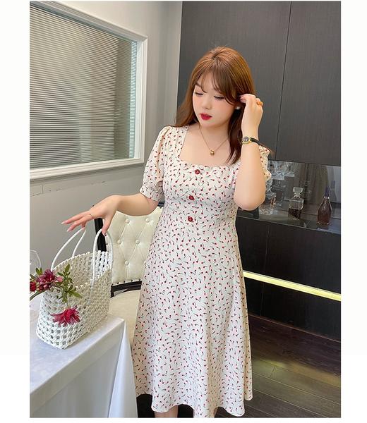 （清仓现货）【社群供R】胖仙女复古文艺方领印花连衣裙 商品图0