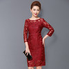 时尚刺绣修身妈妈装七分袖短袖妈妈装连衣裙DY-Q2916 商品缩略图6