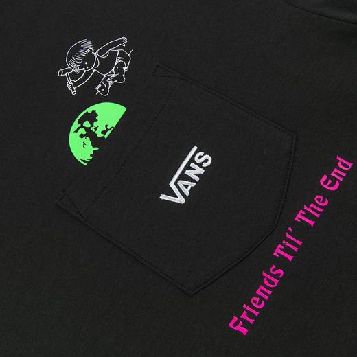 VANS男女情侣短袖T恤夏季OVERSIZE彩色图案黑色VN0A5HANBLK 商品图4