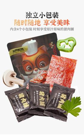 三只松鼠熟食肉类网红零食靖江特色风味肉干猪肉脯60g