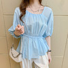 韩版宽松，设计感小众不规则荷叶边薄棉上衣衬衫娃娃衫KQL-6820A 商品缩略图0