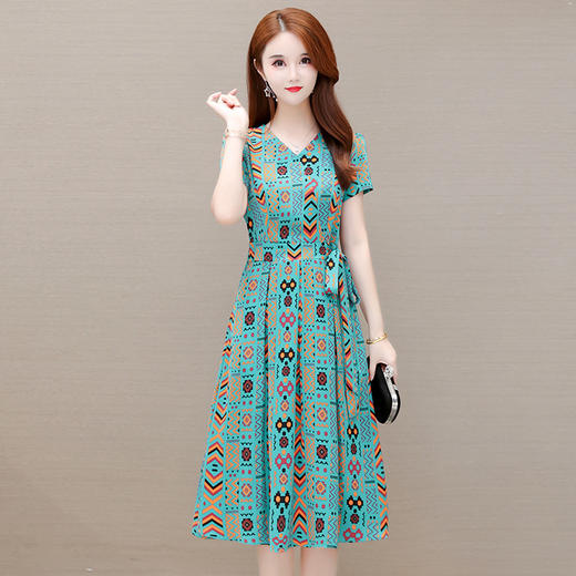 YWE XBY22A63碎花连衣裙气质优雅中长款裙 商品图0