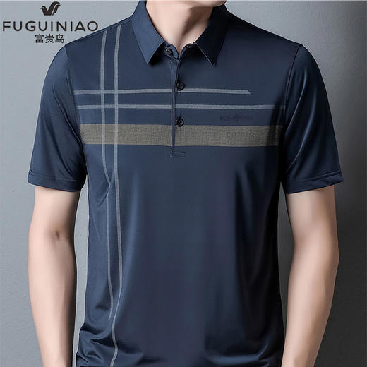 【大气时尚】富贵鸟男士弹力冰爽丝商务休闲POLO衫361款 商品图2