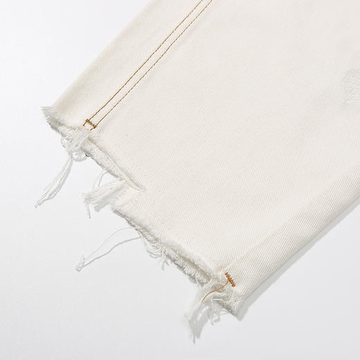 MISHKA大眼球潮牌2022春夏新品女士做旧破洞绣花直筒牛仔裤长裤M21100943W 商品图4