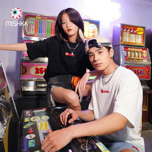 MISHKA大眼球 x BOGY合作系列 2022春夏 麦当劳主题印花短袖T恤M21100061M 商品图0