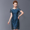 时尚刺绣修身妈妈装七分袖短袖妈妈装连衣裙DY-Q2916 商品缩略图2