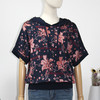 FOCALS女装夏季新款桑蚕丝连帽拼接套头印花衬衫上衣FRRBN237BV 商品缩略图0