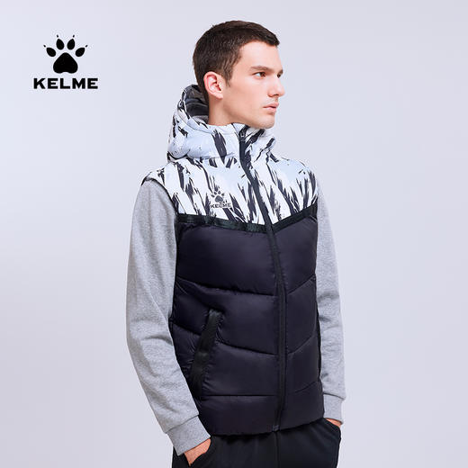 卡尔美男式棉马甲足球运动训练坎肩迷彩拼接防风防寒外套春 商品图1