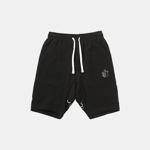 MISHKA大眼球潮牌2022春夏新品 涂鸦眼球纯色休闲运动短裤五分裤M21100829M 商品图4