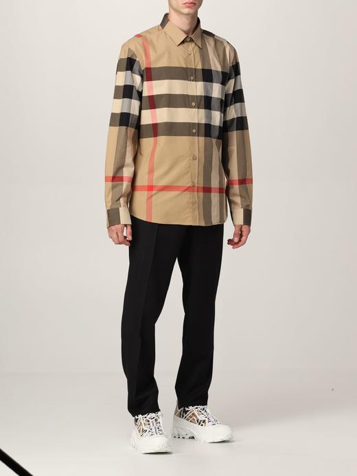 【预定款】Burberry 博柏利 男士大格纹图案经典设计弹力中央开合棉府绸弹棉长袖衬衣 8010213 商品图8