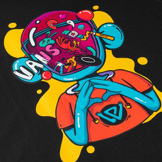 VANS趣味印花情侣短袖T恤艺术家联名	VN0A7TQJBLK 商品图4