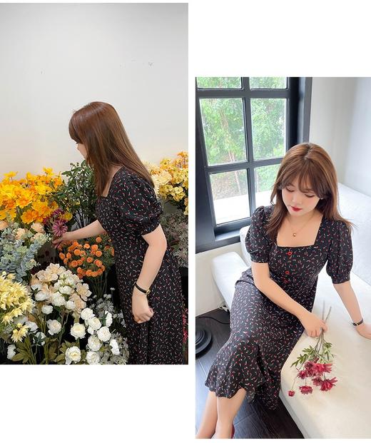 （清仓现货）【社群供R】胖仙女复古文艺方领印花连衣裙 商品图7