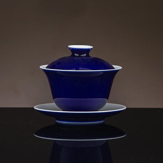 【宝瓷林】天青、豆青、明黄、紫金、祭蓝、玫瑰红颜色釉盖碗 商品图1