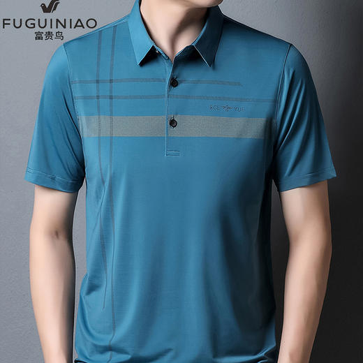 【大气时尚】富贵鸟男士弹力冰爽丝商务休闲POLO衫361款 商品图1