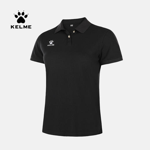 KELME卡尔美polo衫女春夏新款运动休闲翻领短袖棉质足球纯色T恤 商品图0