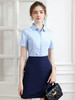 夏季短袖衬衫套装女工装正装衬衣套裙售楼部销售工作服定制绣logo 商品缩略图0