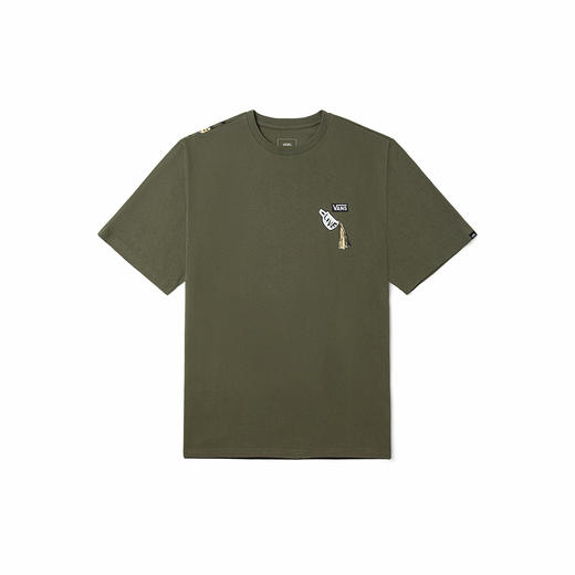 VANS军绿色OVERSIZE趣味印花情侣短袖T恤艺术家联名VN0A7TR3KCZ 商品图1