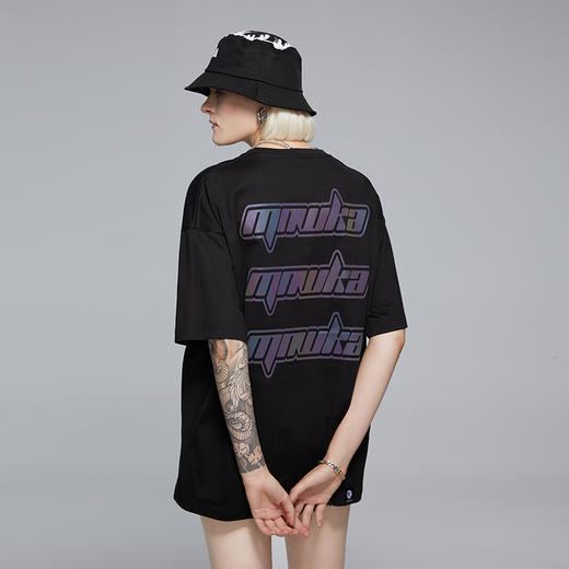 MISHKA字母印花套头圆领短袖M61000011M 商品图3