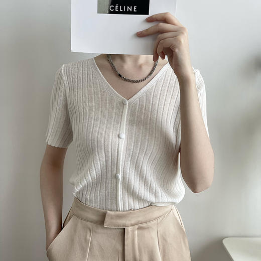 【JANNAH】超透气 天丝亚麻Polo针织衫 套头针织衫 商品图6