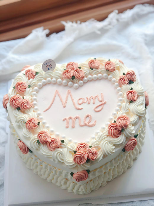 心形情人节小清新奶油蛋糕 下单前请仔细阅读商品详情 商品图1