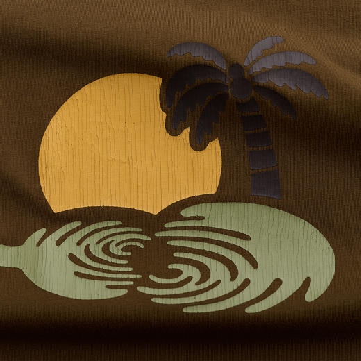 吃茶去chichaqu全棉T恤裂浆海边椰树葫芦波光 商品图3