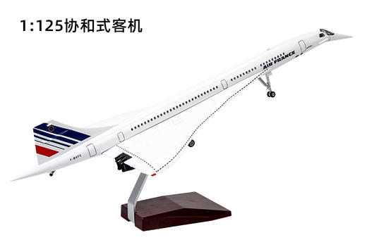 特尔博1:125协和式飞机模型法航协和号客机模型仿真成品摆件 商品图2