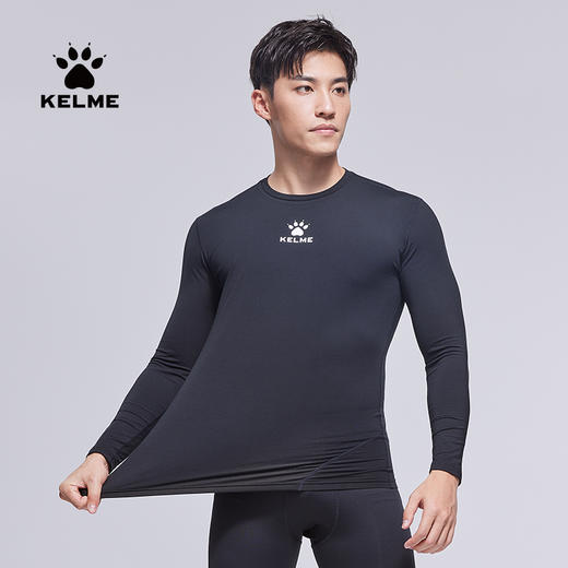 卡尔美紧身衣男加绒加厚新款长袖T恤保暖打底衫足球健身衣冬 商品图0