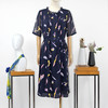 FOCALS福柯斯夏季圆领短袖雪纺抽象印花中长款连衣裙F2YBX257BV 商品缩略图0
