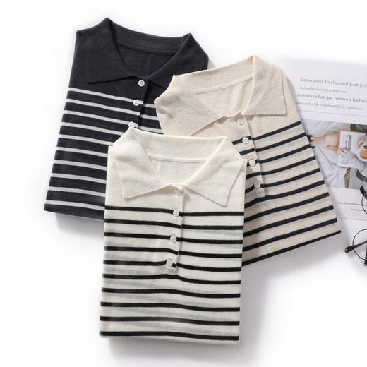 【JANNAH】超透气 天丝亚麻Polo针织衫 套头针织衫 商品图3