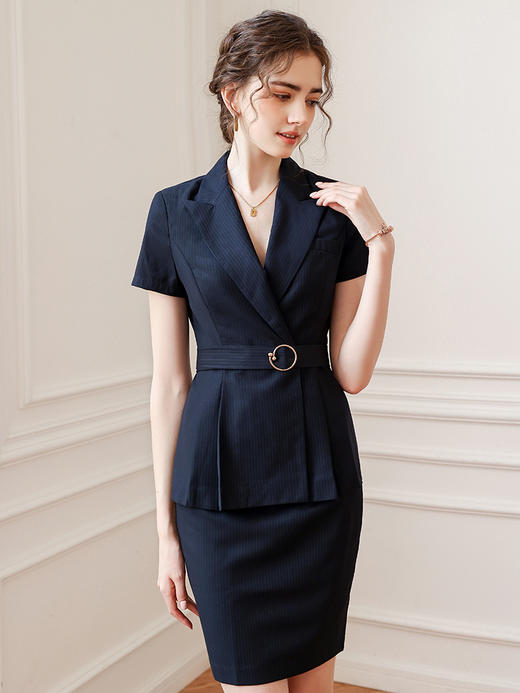 高端职业套装女气质夏薄款珠宝店美容师工作服职场教师销售工装 商品图1