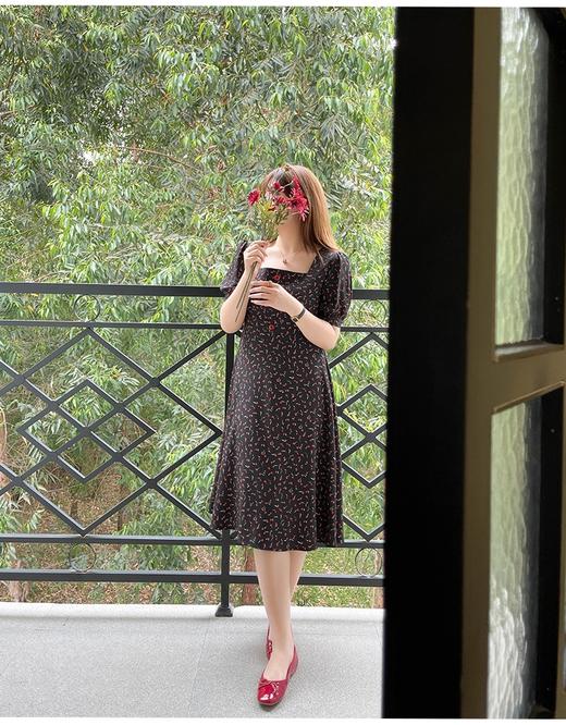 （清仓现货）【社群供R】胖仙女复古文艺方领印花连衣裙 商品图5