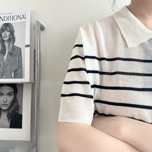 【JANNAH】超透气 天丝亚麻Polo针织衫 套头针织衫 商品图2