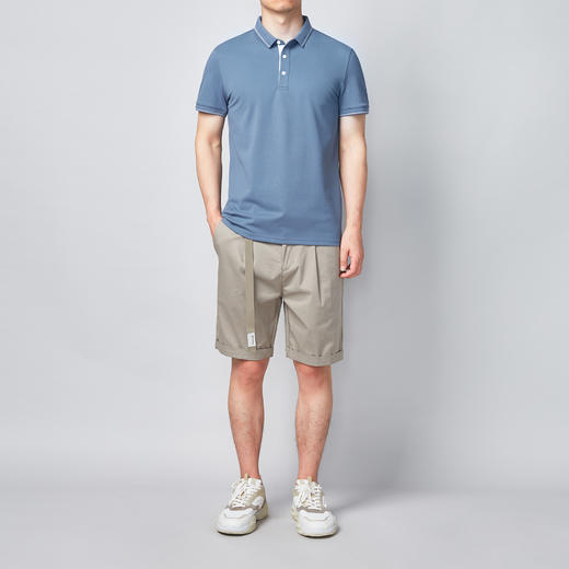 墨麦客夏季薄款冰丝纯色短袖Polo衫男士黑色轻商务休闲翻领t恤男 商品图3