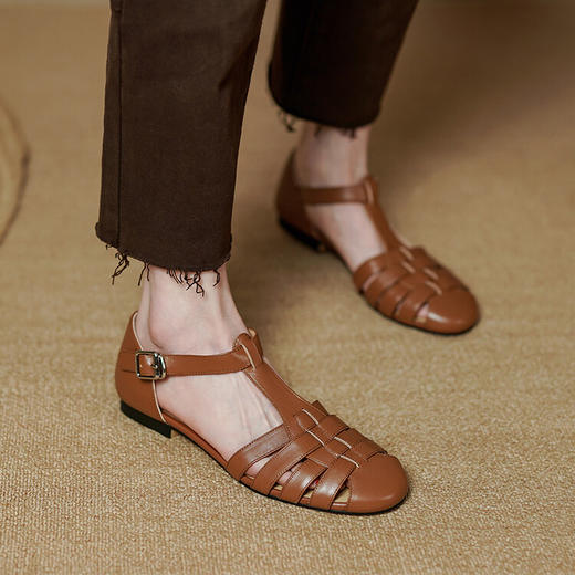 纯色简约，编织平底凉鞋PS930 商品图8