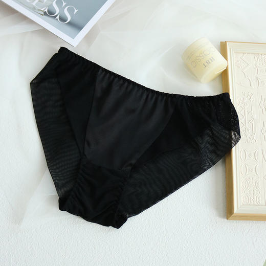 真丝缎面内裤女 舒适桑蚕丝三角裤短裤中腰薄款透气无痕 TG01S104 商品图5