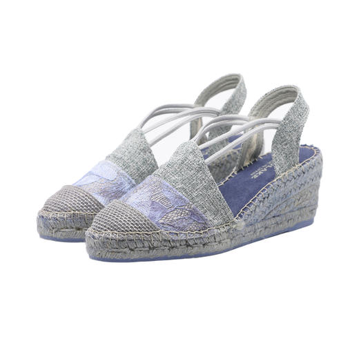 西班牙原产手工制作时尚轻便超舒适女款草编鞋 503PW-蓝丁香色 商品图4