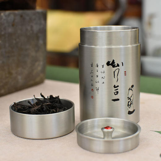 羽诗制造出品  朱关田题字阳明心学元素锡质茶叶罐 商品图2