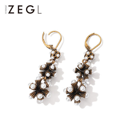 ZEGL巴洛克复古风耳环女2022年新款潮夸张耳钉耳饰长款欧美风耳坠 商品图1